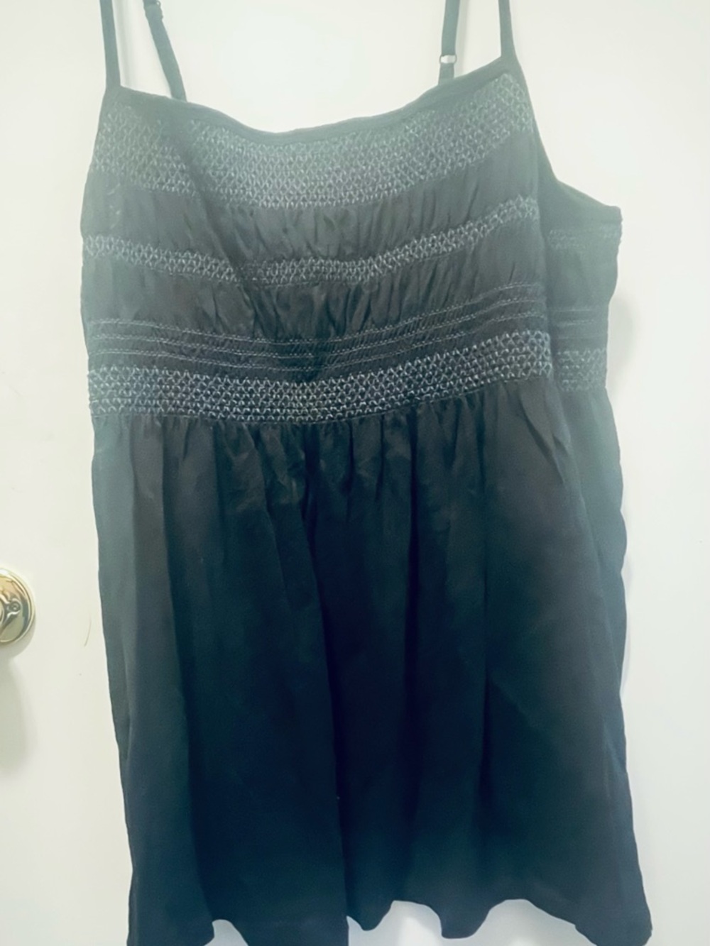 Torrid Black Smocked Bodice Spaghetti Strap Tank